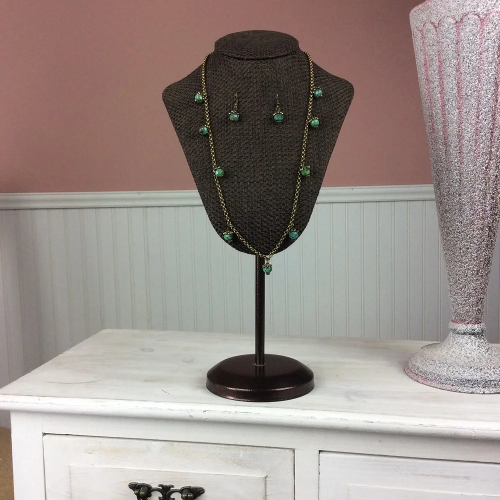 Antique Bronze Necklace and Earrings - Picture 4 of 5